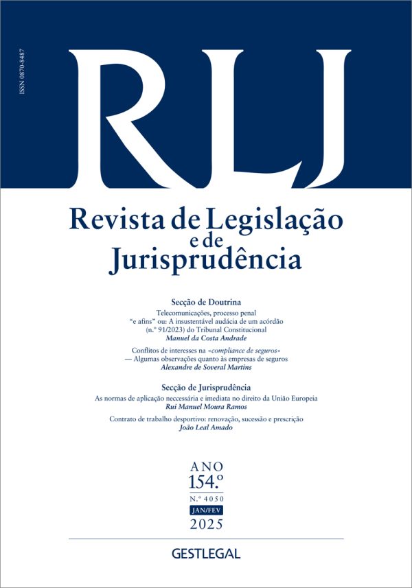 Revista de Legislação e de Jurisprudência – Ano 154.º – N.º 4050