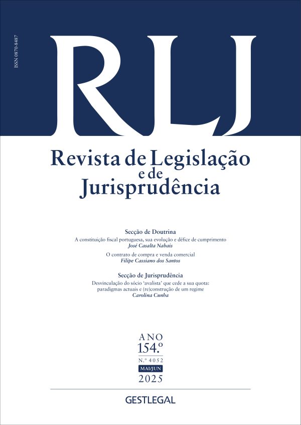 Revista de Legislação e de Jurisprudência – Ano 154.º – N.º 4052